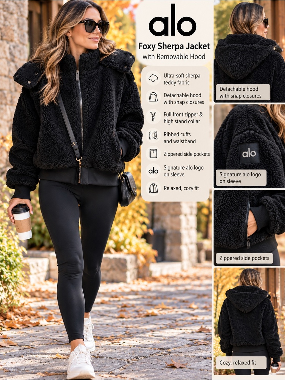 alo Foxy Sherpa Jacket Sherpa Jacket in Black Small Like New